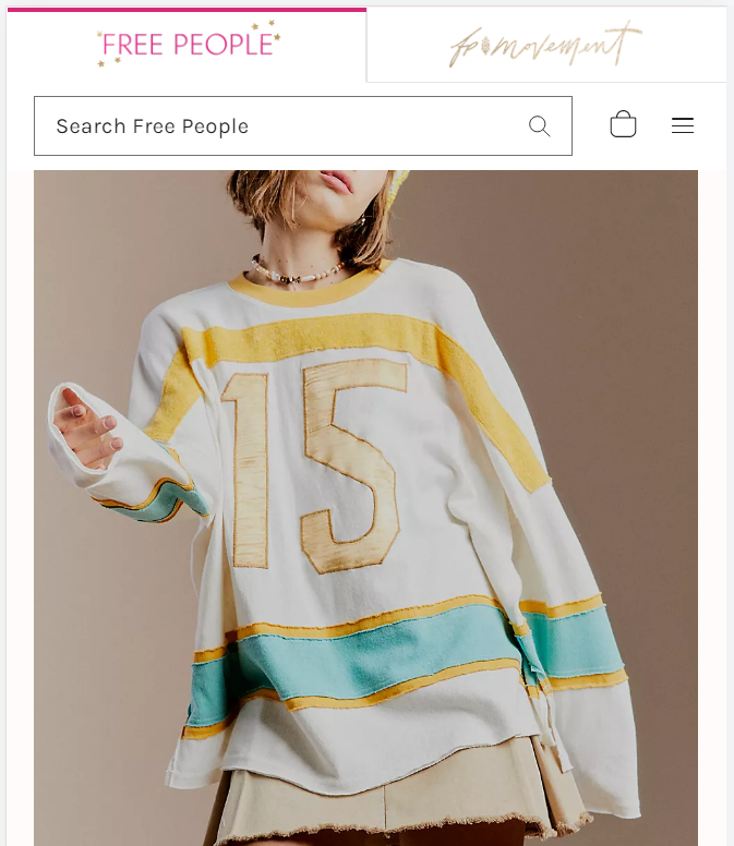 Free People official website selecting items