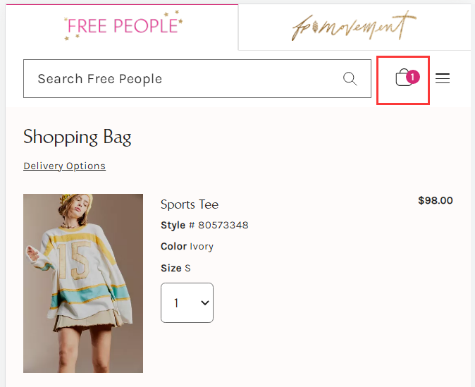 Free People official website shopping cart checkout