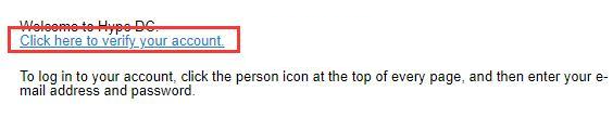 Hype DC Australia official website email verification