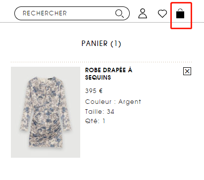 Maje France official website view shopping cart
