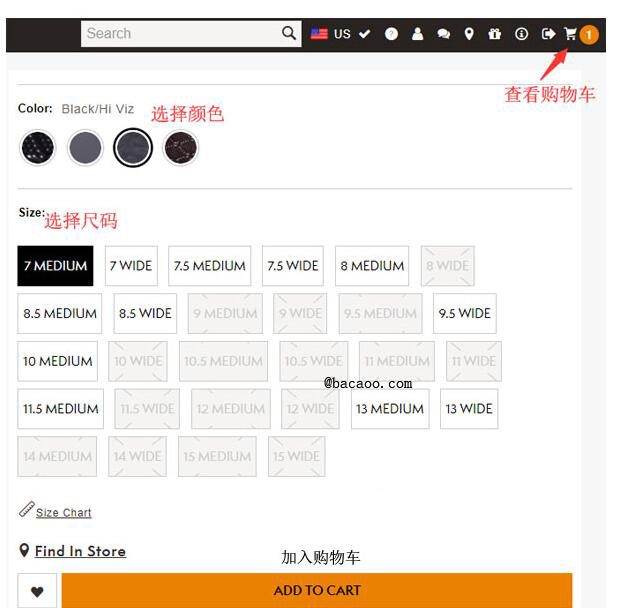 Selecting Products on Timberland US Official Website