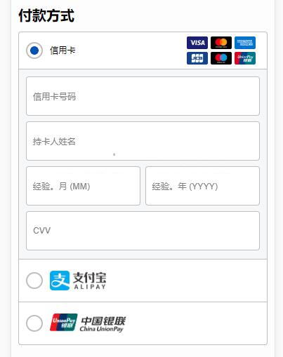 Payment methods on Case Mate official website