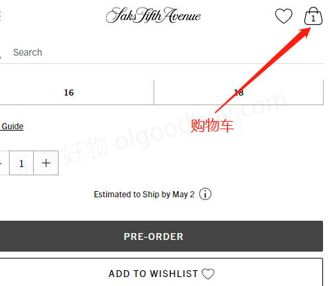 Saks Fifth Avenue Official Website Shopping Cart