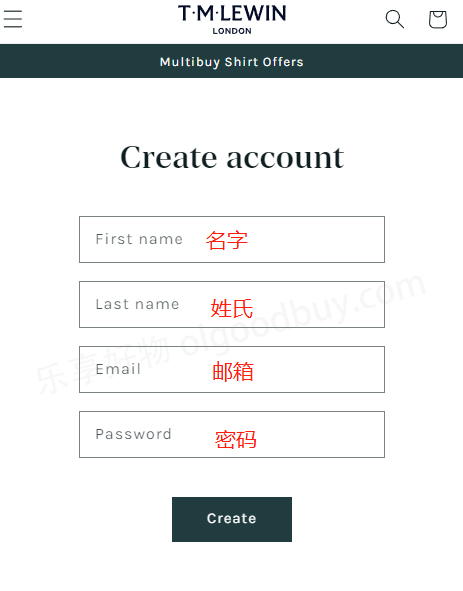 TM Lewin official website information