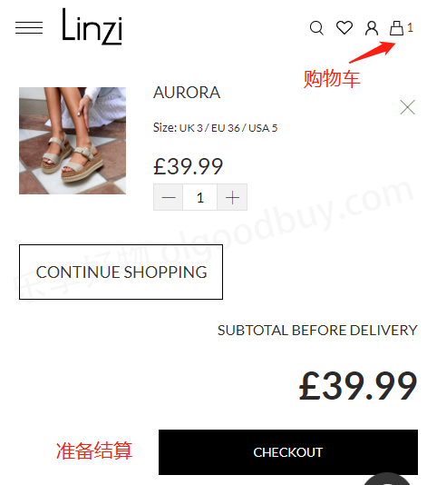 Linzi Shoes UK official website shopping cart order