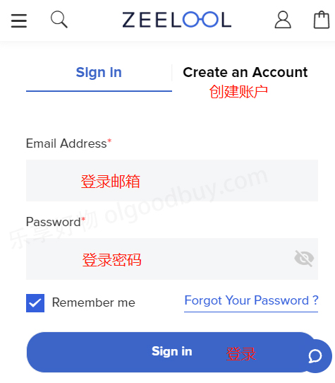 Zeelool official website login account