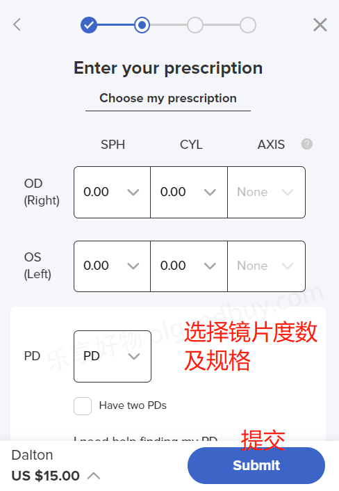 Zeelool official website lens specifications