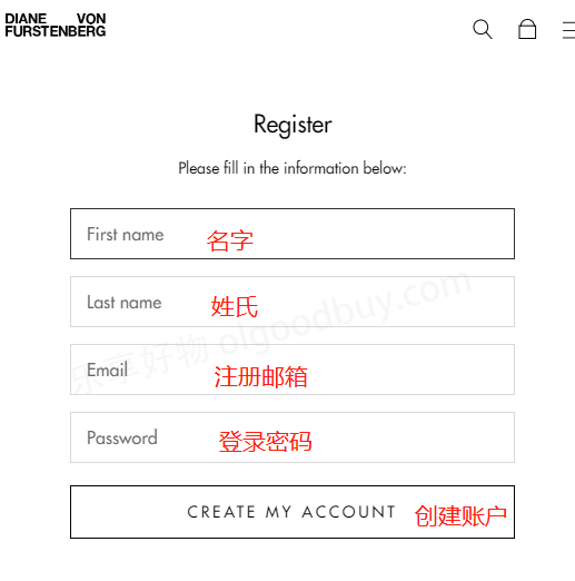 DVF US official website registration information