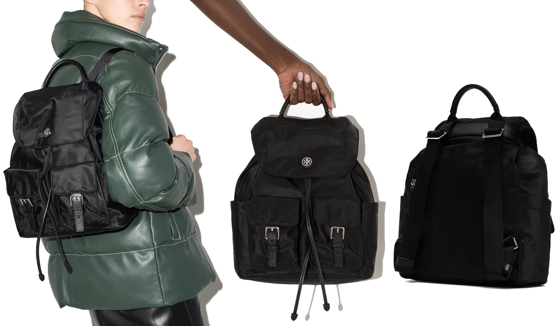 Tory Burch—Nylon Flap Backpack