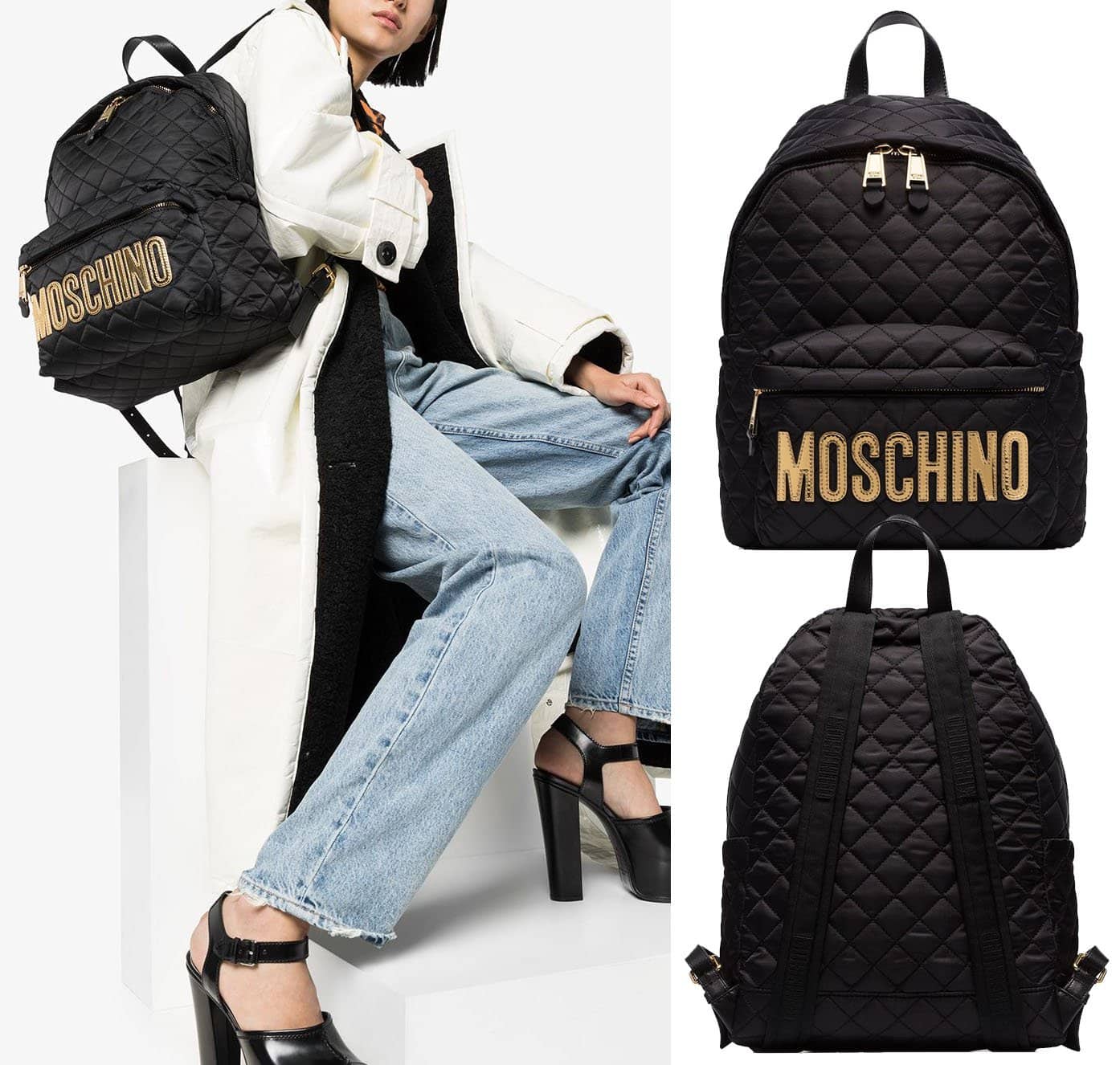 Moschino Quilted Logo-Plaque