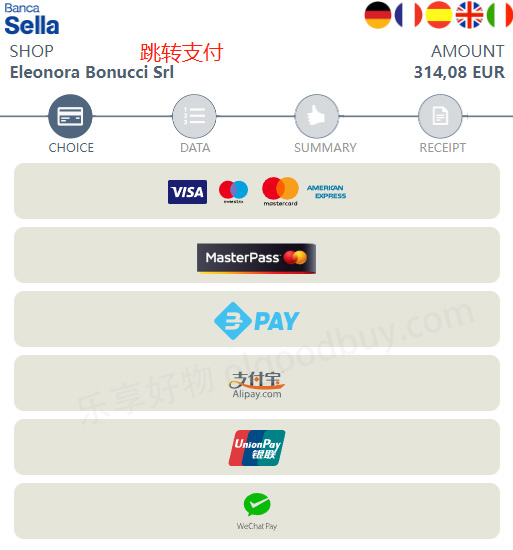 Eleonora Bonucci official website payment method