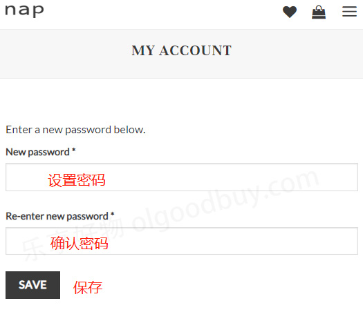 Nap Loungewear official website set password