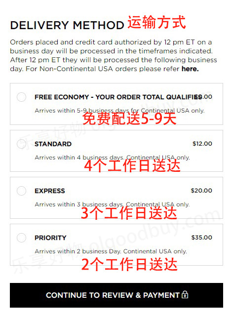 Karl Lagerfeld Paris official website delivery method