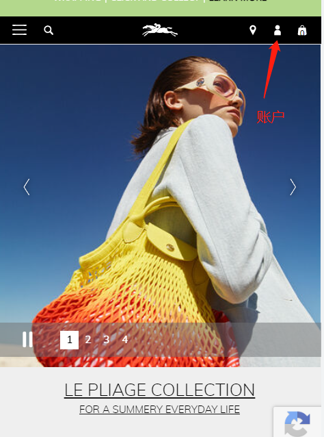 Longchamp login and register