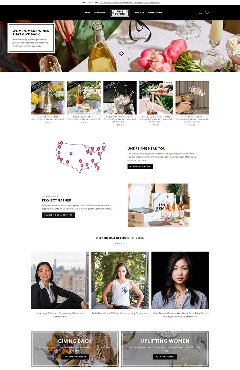 Une Femme Wines 美国香槟葡萄酒订购网站